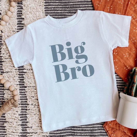 T-shirt Pour Bébé Big Bro | Dusty Blue Matching Famille de frères