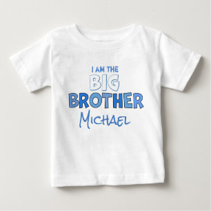 T-shirt Pour Bébé Big Brother Cute Boy Personnalisé Blue Custom