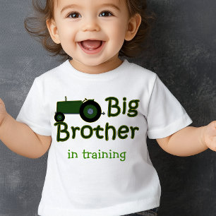 T-shirt Pour Bébé Big Brother En Formation Tracteur Green Farm