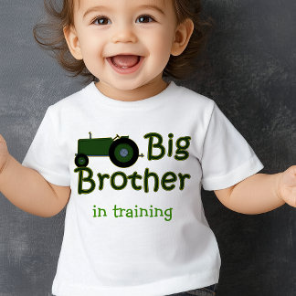 T-shirt Pour Bébé Big Brother En Formation Tracteur Green Farm