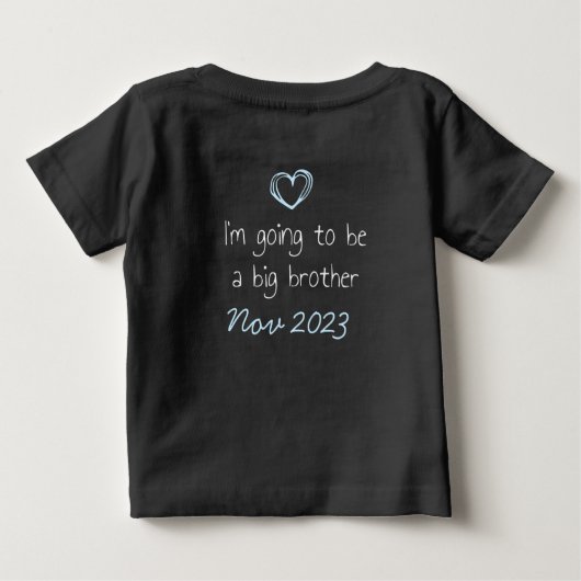 T-shirt Pour Bébé Big Brother secret reveal customizable date (Dos)