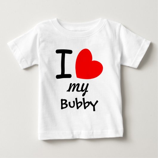 T-shirt Pour Bébé Big Red Heart I Love My BUBBY V07 (Devant)