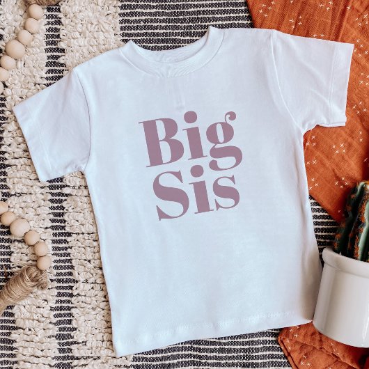T-shirt Pour Bébé Big Sis | Famille Mauve Matching