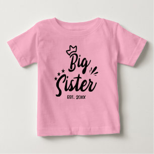 T-shirt Pour Bébé Big Sister EST 2021, révélations sur la grossesse
