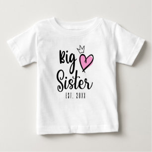 T-shirt Pour Bébé Big Sister EST 2021, révélations sur la grossesse