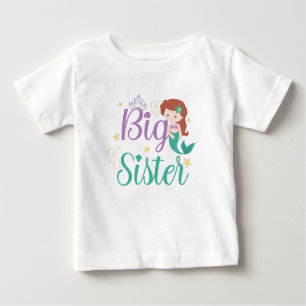 T-shirt Pour Bébé Big Sister Est 2022, Big Sister Mermaid