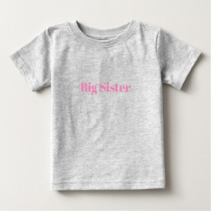 T-shirt Pour Bébé Big Sister rose nom personnalisé texte amusant mig
