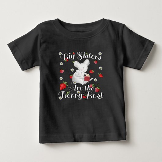 T-shirt Pour Bébé Big Sisters Berry Best - Pun aux fraises de souris (Devant)