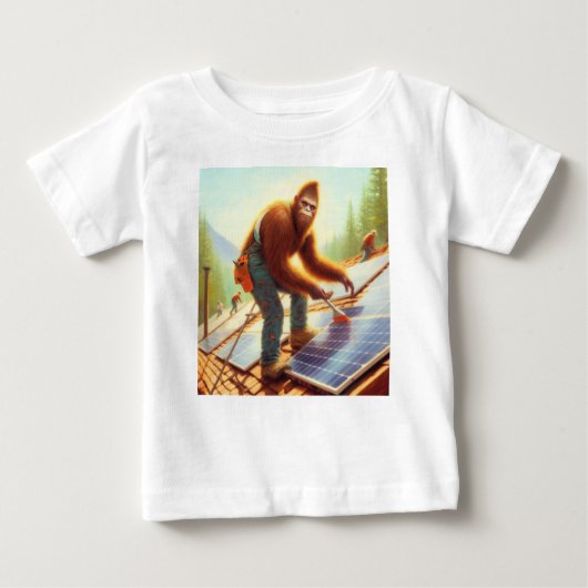 T-shirt Pour Bébé Bigfoot Installation de panneaux solaires (Devant)