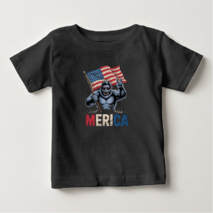T-shirt Pour Bébé Bigfoot Merica Rock drapeau américain patriotique