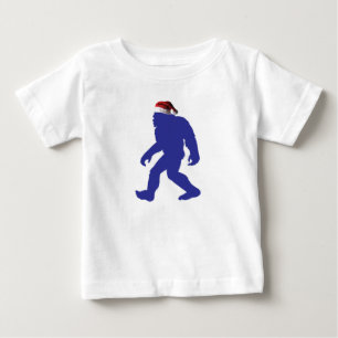 T-shirt Pour Bébé Bigfoot portant un Casquette du Père Noël