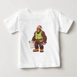 T-shirt Pour Bébé Bigfoot Sasquatch Plombier Drôle Col bleu