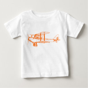 T-shirt Pour Bébé Biplan Vintage - Orange