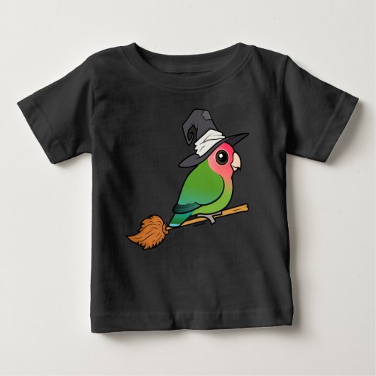 T-shirt Pour Bébé Birdorable Peach-faced Lovebird Halloween Witch (Devant)