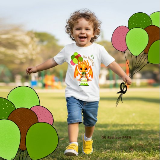 T-shirt Pour Bébé Birthday dragon