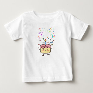 T-shirt Pour Bébé Birthday Party Invitation Blue Minimal Elegant