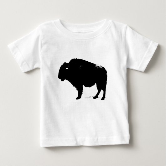 T-shirt Pour Bébé Bison de Buffalo Art noir et blanc (Devant)