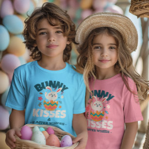 T-SHIRT POUR BÉBÉ BISOUS DE LAPIN & VŒUX DE PÂQUES PÂQUES