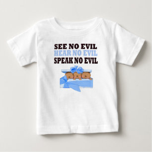 T-shirt Pour Bébé Bizarre Triplet Garçons (Parle Entendre Voir Aucun