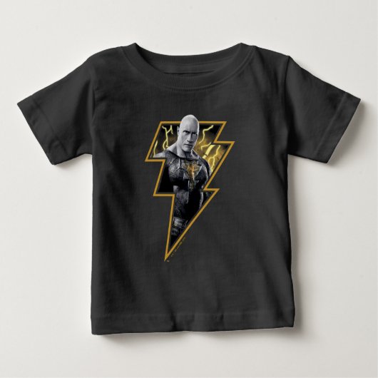 T-shirt Pour Bébé Black Adam Grey et Gold Lightning Graphic (Devant)