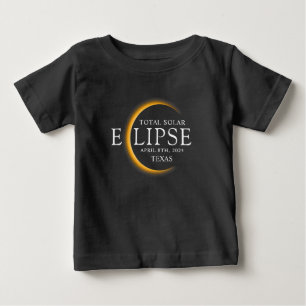 T-shirt Pour Bébé Black & Gold 2024 Texas Total Solar Eclipse