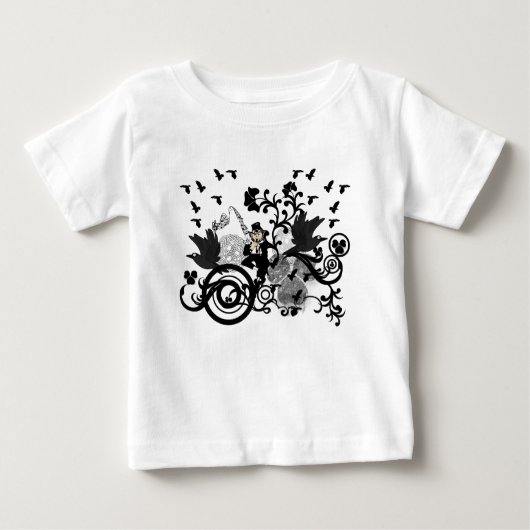 T-shirt Pour Bébé Black Irish Swirls et Leprechauns (Devant)