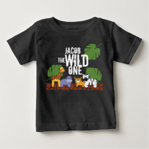 T-shirt Pour Bébé Black Personnalisé WILI ONE Safari premier annive