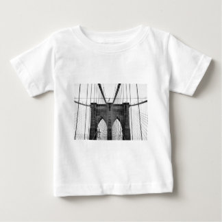 T-shirt Pour Bébé Black White Brooklyn Bridge New York
