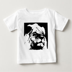 T-shirt Pour Bébé Black & white lion pop art