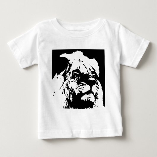 T-shirt Pour Bébé Black & white lion pop art (Devant)