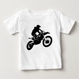 T-shirt Pour Bébé Black White Pop Art Motocross Motorcyle Sport