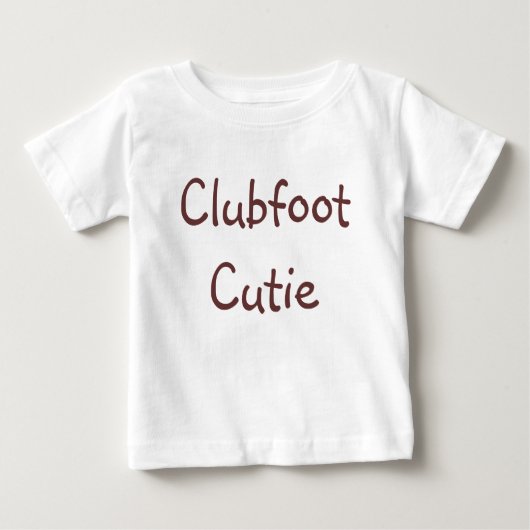 T-shirt Pour Bébé Blanc avec lettrage marron clubfoo... - Customisé (Devant)
