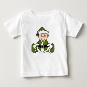 T-shirt Pour Bébé Blanc bébé elfe de Noël