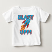T-shirt Pour Bébé Blast Off Rocket Ship (Devant)