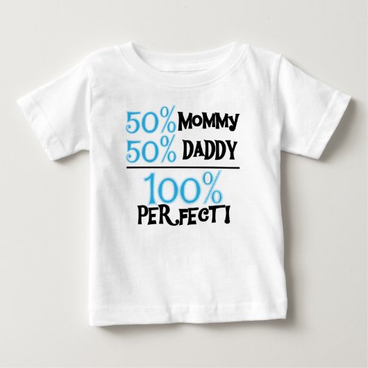 T-shirt Pour Bébé Bleu 100 Pour Cent Parfait (Devant)