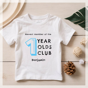 T-shirt Pour Bébé Bleu 1er anniversaire Personnalisé