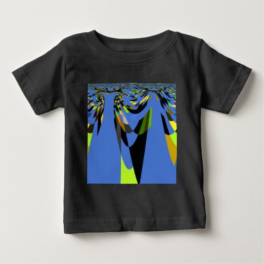 T-shirt Pour Bébé Bleu Africain Tribal Motif Motif Art Imprimer (Devant)