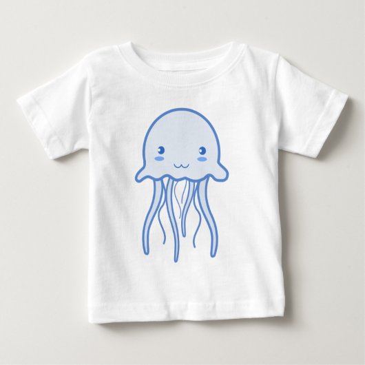 T-shirt Pour Bébé Bleu Cute méduse (Devant)