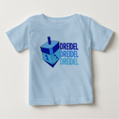 T-shirt Pour Bébé Bleu Dreidel Hanoukka Toddler (Devant)