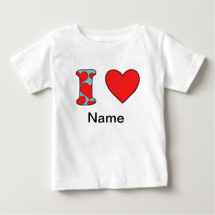 T-shirt Pour Bébé bleu j'aime personnalisé