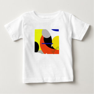 T-shirt Pour Bébé Bleu jaune Art Abstrait