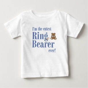 T-shirt Pour Bébé Bleu Je Suis Le Porteur De Bague Le Plus Mignon Ma