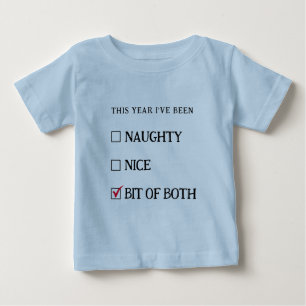 T-shirt Pour Bébé Bleu jolie liste drôle de Noël bébé