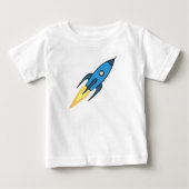 T-shirt Pour Bébé Bleu Rocket Ship Espace Extérieur Personnalisé Gar (Devant)