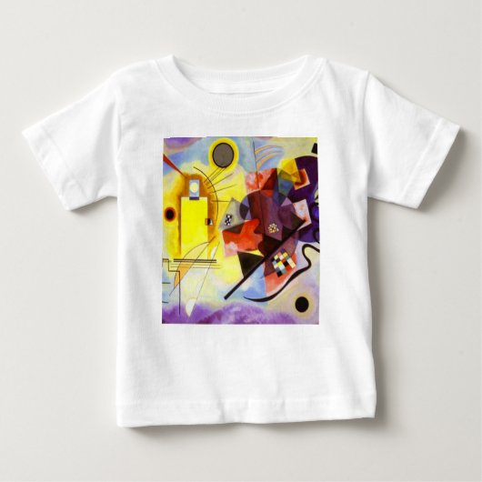 T-shirt Pour Bébé Bleu rouge jaune Kandinsky peinture Abstraite (Devant)