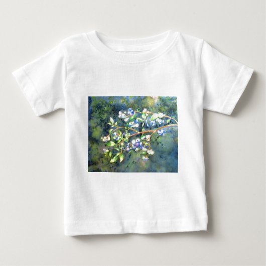 T-shirt Pour Bébé Bleuets, fruit romantique Peinture d'aquarelle (Devant)