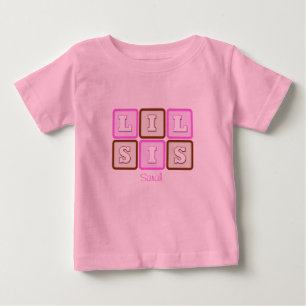 T-shirt Pour Bébé Blocage de mot mou Lil Sis avec nom