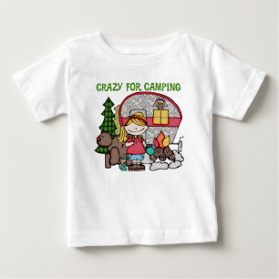 T-shirt Pour Bébé Blond Girl Crazy Pour Camping