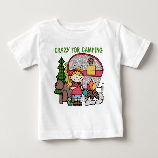 T-shirt Pour Bébé Blond Girl Crazy Pour Camping (Devant)