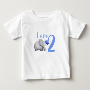 T-shirt Pour Bébé Blue Baby Elephant Custom Age Toddler 2e anniversa